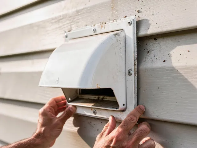 Acushnet Dryer Vent Cleaning technician delivering thorough residential dryer vent cleaning service in Acushnet